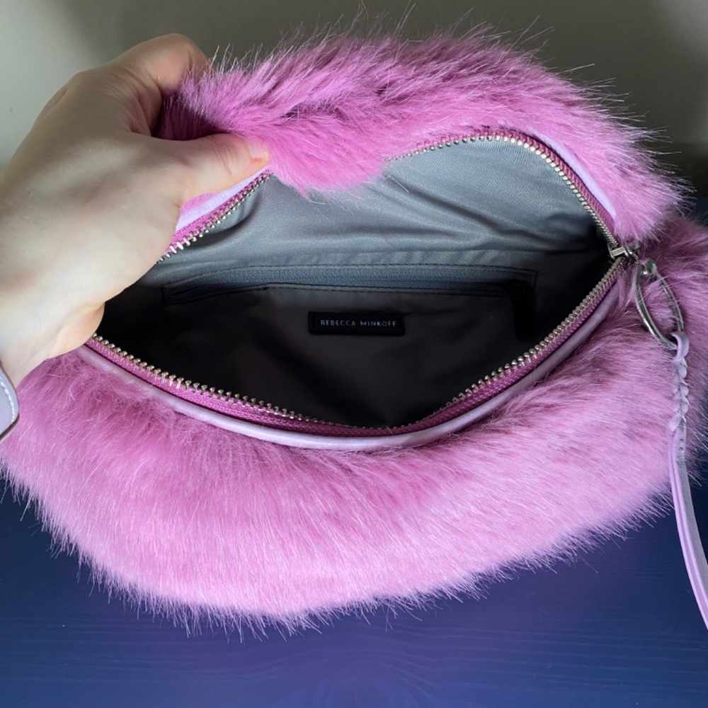 Rebecca Minkoff Faux Fur Hip Bag in True Orchid - Picture 7 of 16